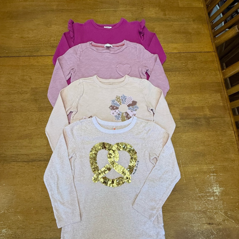 J.Crew Crewcuts Lot of 4 Pink Long Sleeve Tees XS